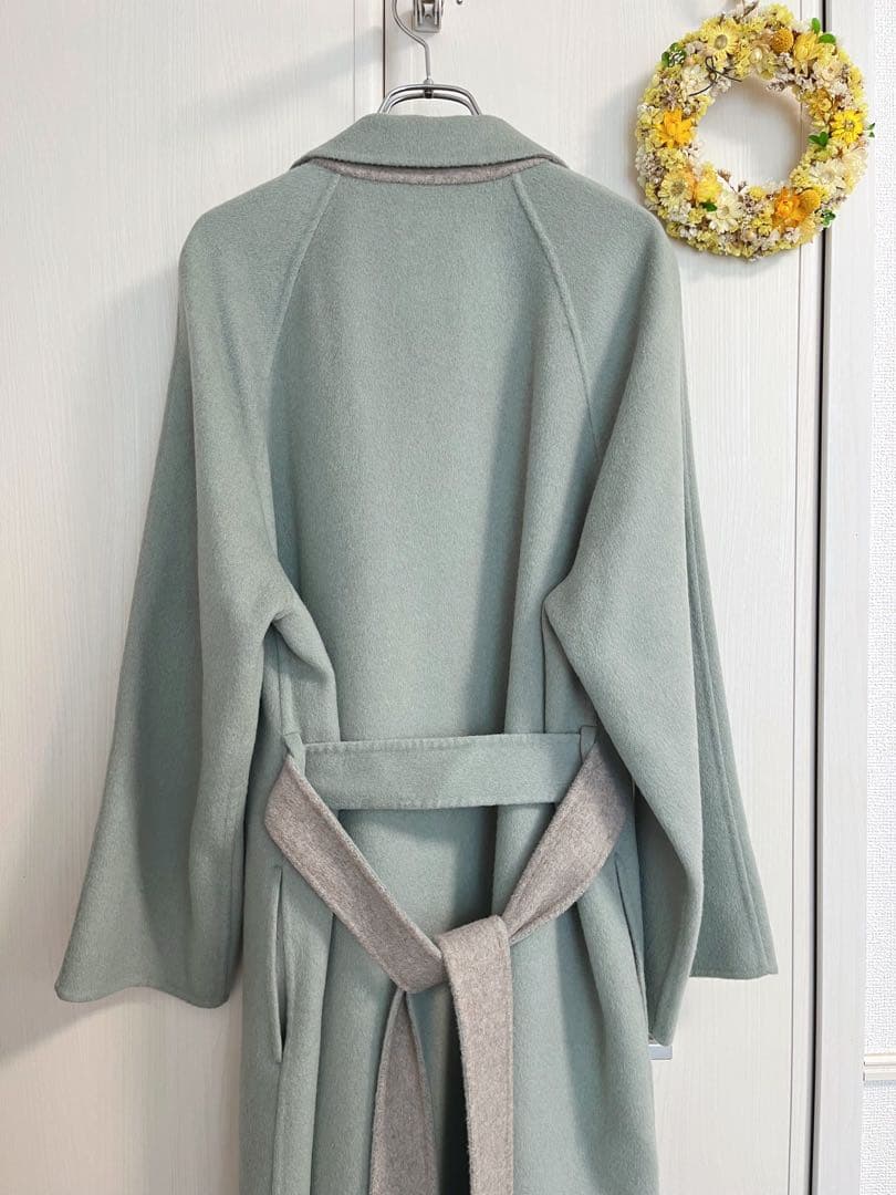 NOBLE 定価7万円 配色Iラインロングチェスターコート