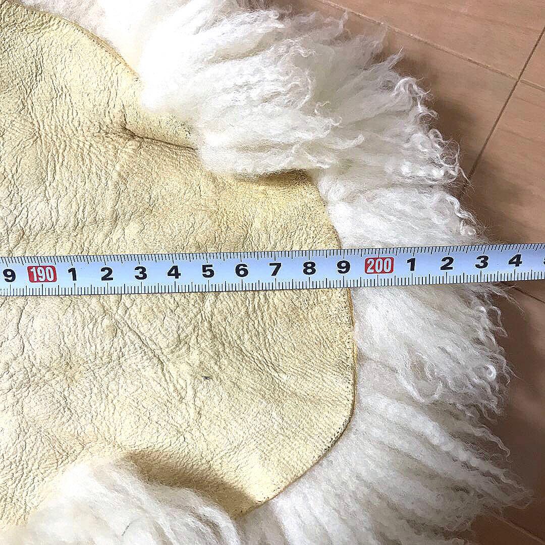 クリーム色 シープスキンマット 羊毛製