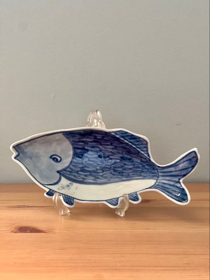 深川製磁 魚彫刻　取皿揃　三つ足 足付皿　5枚　魚型向付　　深川製