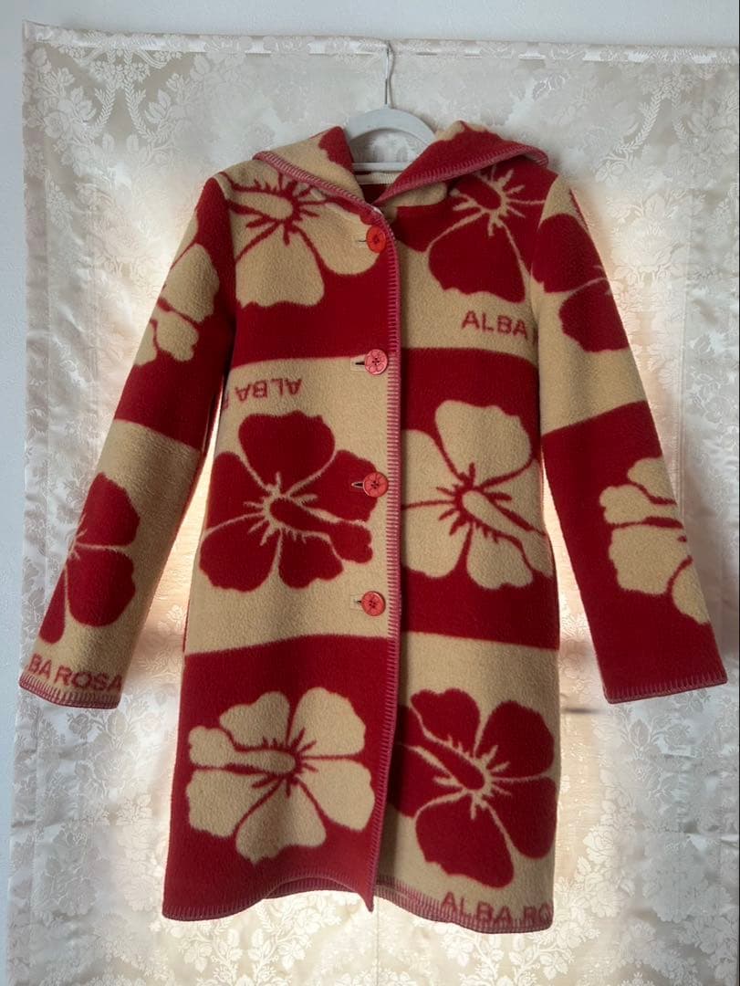 ALBA ROSA ハイビスカス柄 ロングコート