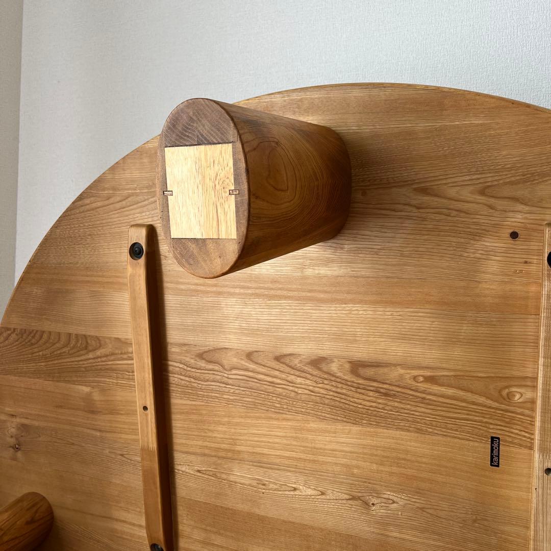 Karimoku カリモク　 国産　無垢　半円テーブル　オイル仕様　半月テーブル