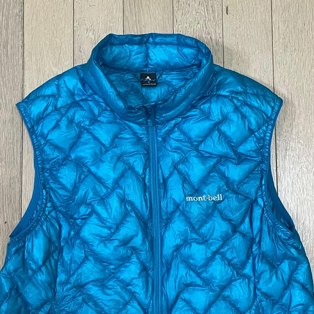 JOG　モンベル　プラズマ1000 ダウン ベスト　レディースL ブルー系