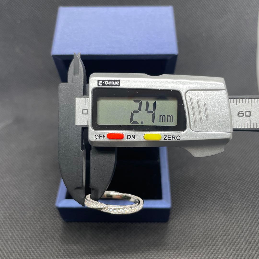 モアサナイト ツイスト フルエタニティ リング　シルバー