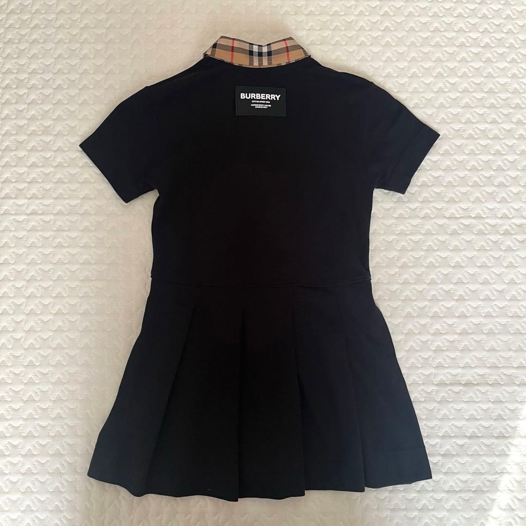 美品　バーバリー　ヴィンテージチェックトリムコットンピケポロシャツドレス 6y