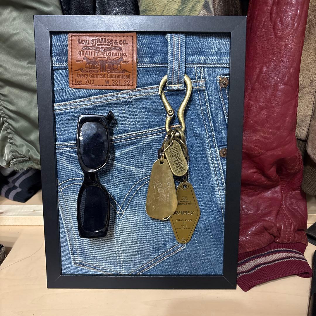 リーバイス/ハンドメイド額縁/デニムリメイク/小物/インテリア/デニム額縁