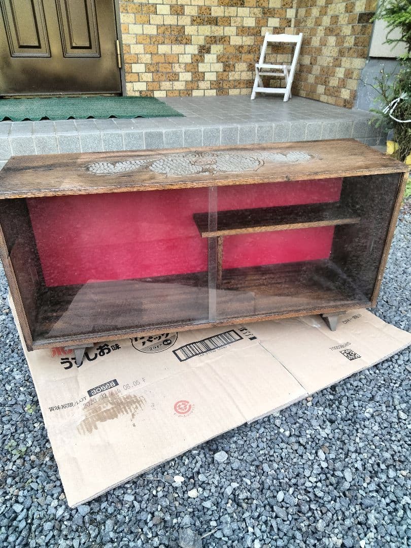 レトロ京都銀行20周年記念木製飾り棚ショーケース