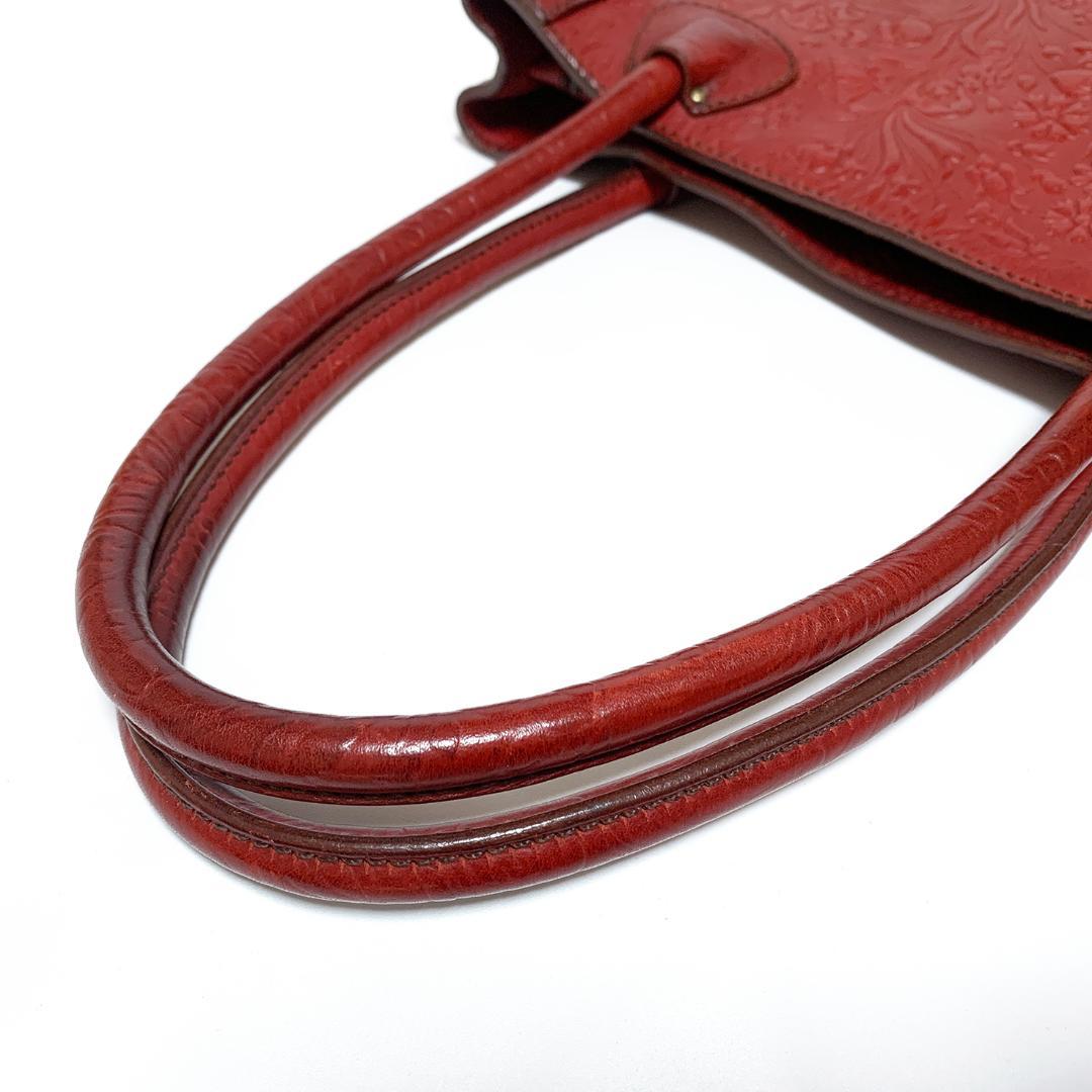 【美品】MIU MIU ミュウミュウ トートバッグ エンボス加工 ロッソ