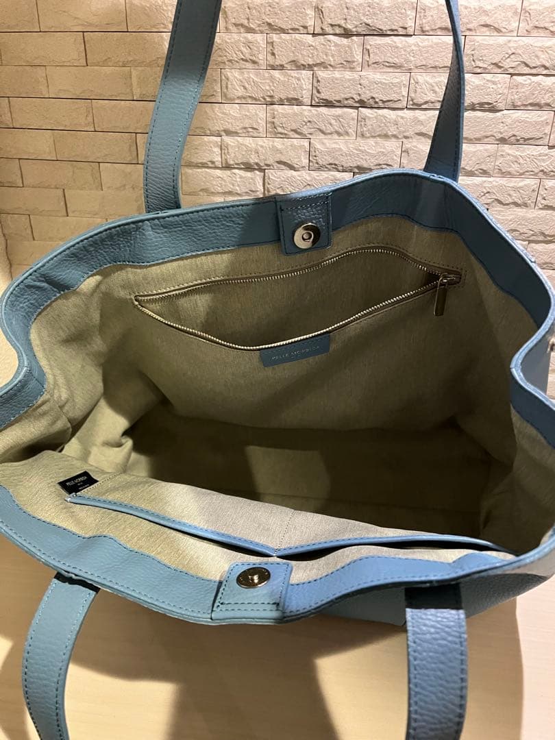 PELLE MORBIDA トートバッグ ライトブルー Colore