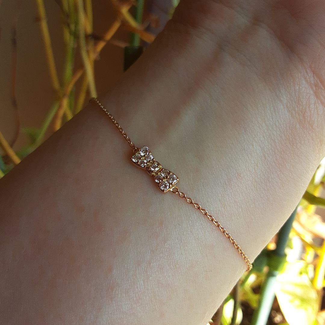 k18ダイヤモンドブレスレット★リボン★18金★最終価格ダイヤモンドパヴェ