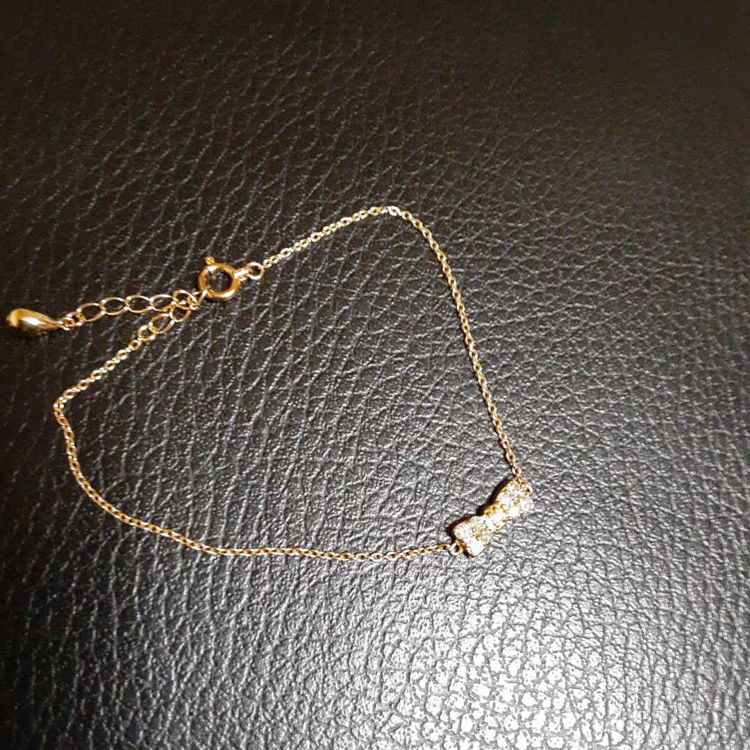 k18ダイヤモンドブレスレット★リボン★18金★最終価格ダイヤモンドパヴェ