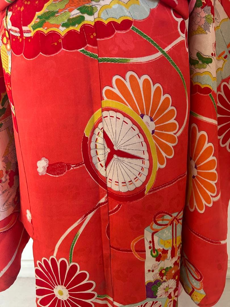 5歳　6歳　7歳　七五三　 アンティーク正絹着物、帯、帯揚げ、帯締め、しごき
