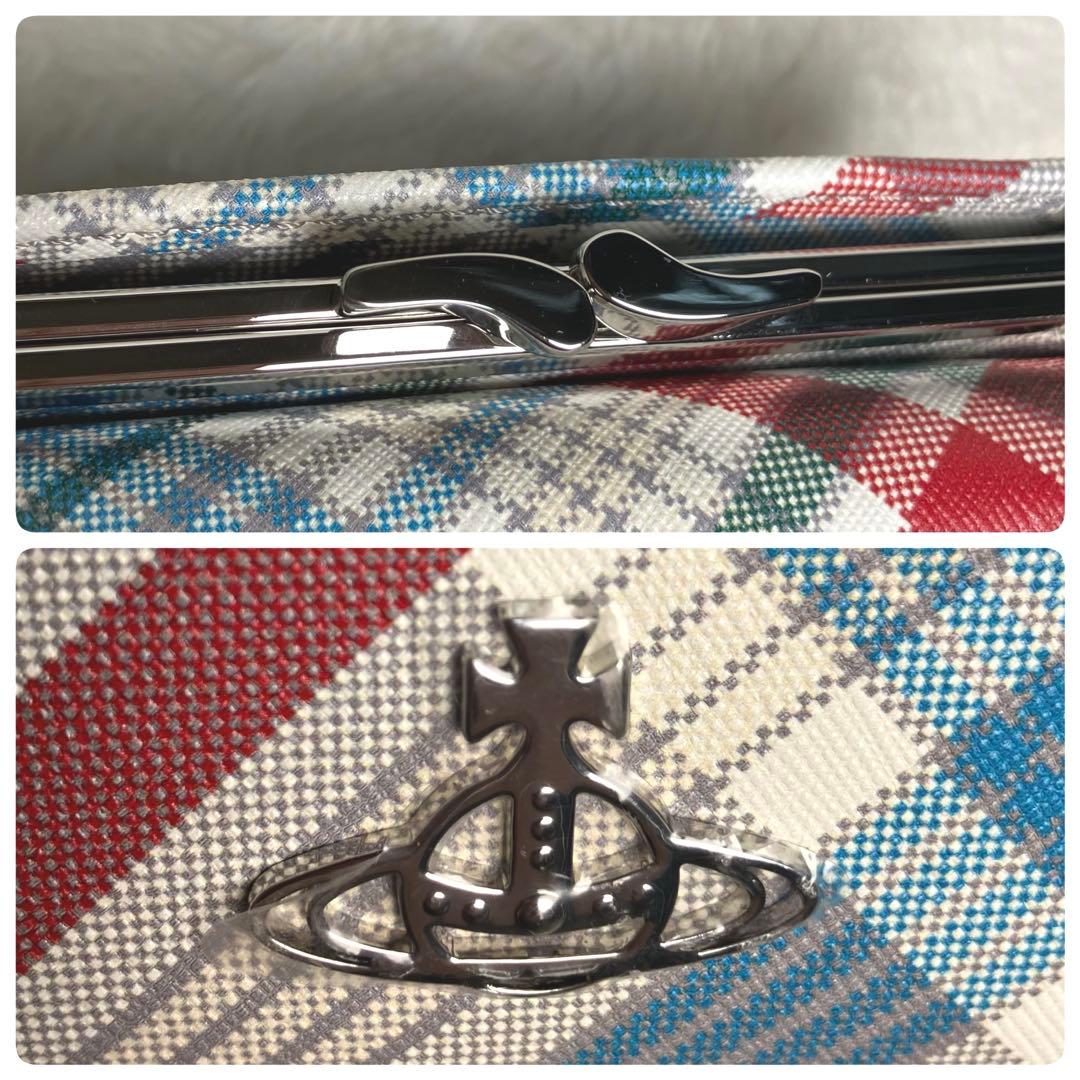 【未使用】Vivienne Westwood✨三つ折りミニ財布　チェック　がま口