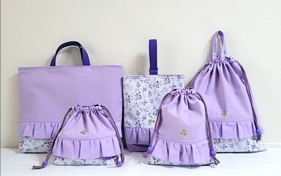 naoha様☆専用93.入園入学セット女の子　パープル ベリーガーデン5点セット