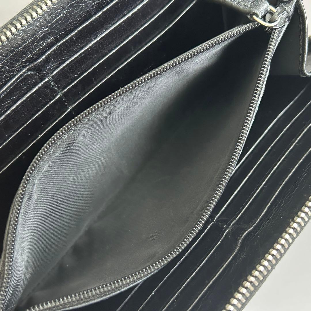 アレキサンダーマックイーン スタッズスカル 長財布 ラウンド ウォレット ドクロ