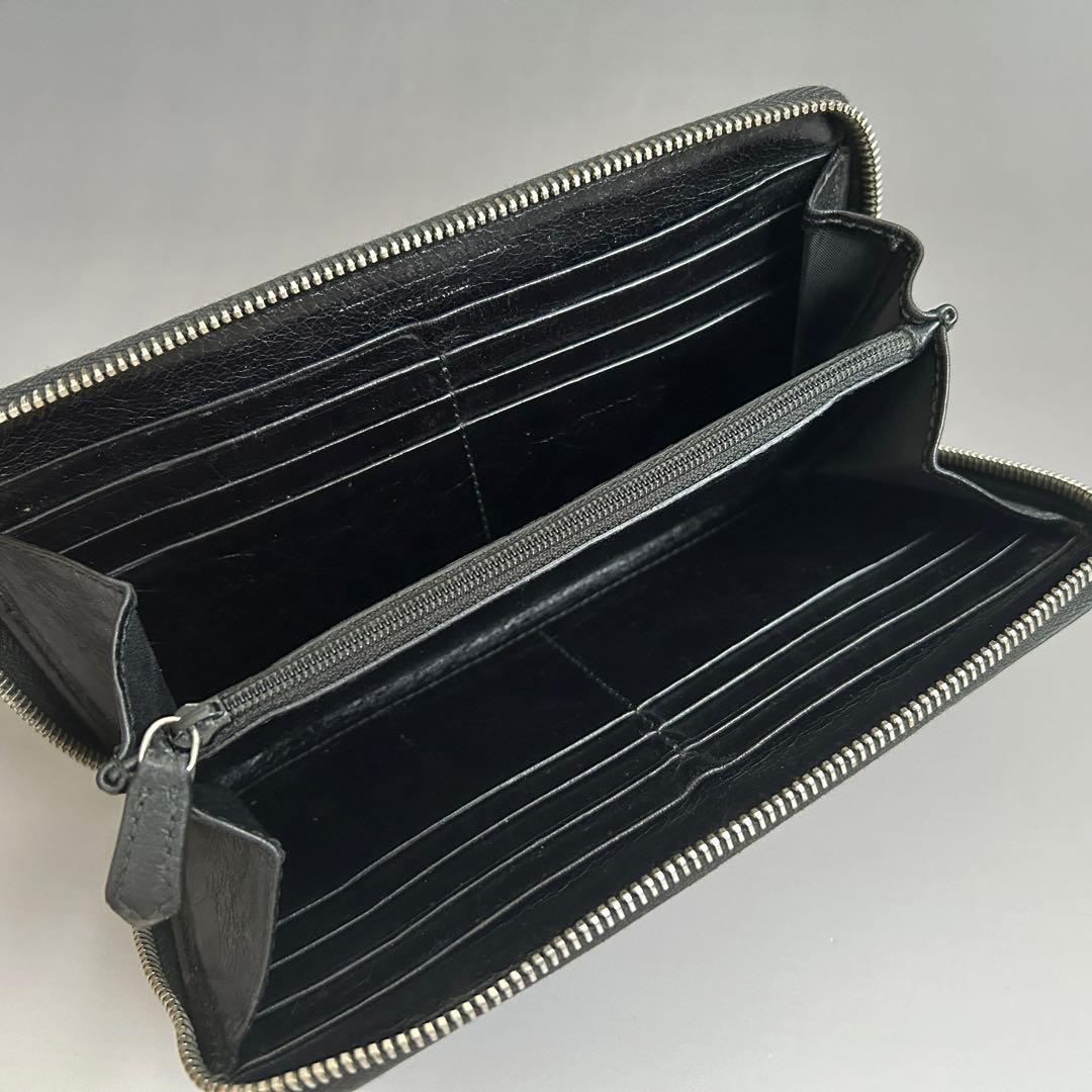 アレキサンダーマックイーン スタッズスカル 長財布 ラウンド ウォレット ドクロ