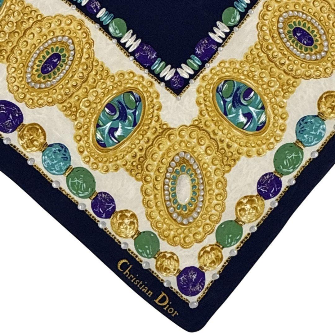 極美品✨Christian Dior シルク スカーフ ストール イタリア 宝石