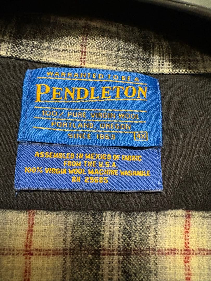 Pendleton 100%バージンウールネルシャツ希少サイズ4xl オンブレ