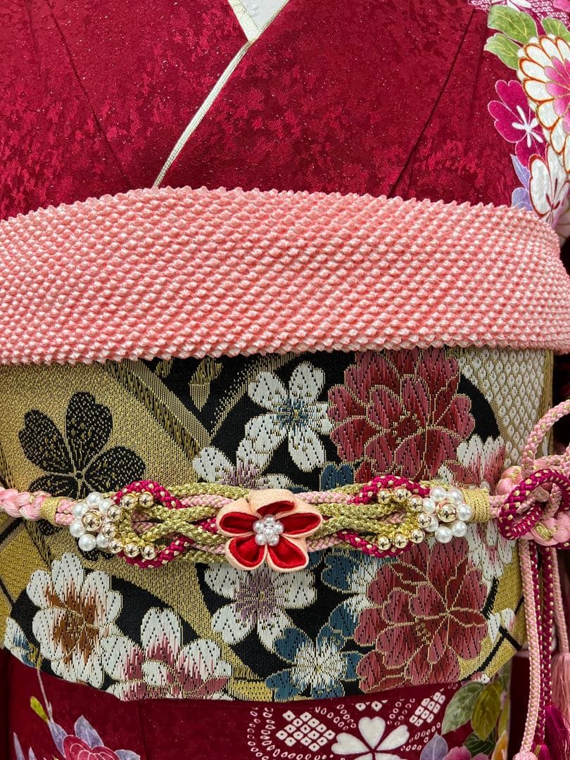 振り袖　フルセット　長襦袢　金彩加工　刺繍入り　銀通し　成人式　ブランド　742