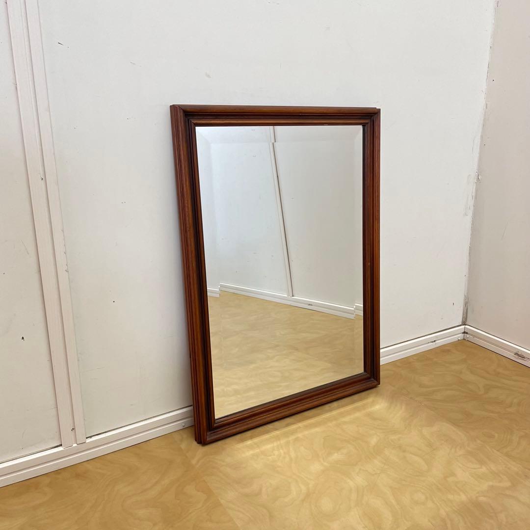 イタリア アンティーク調 ウォールミラー 木枠ミラー 鏡 壁掛け 立て掛け