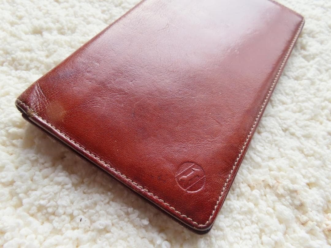 知る人ぞ知る「ゴールファイル」の革財布　ブラウンレザーアイテム 7631刻印