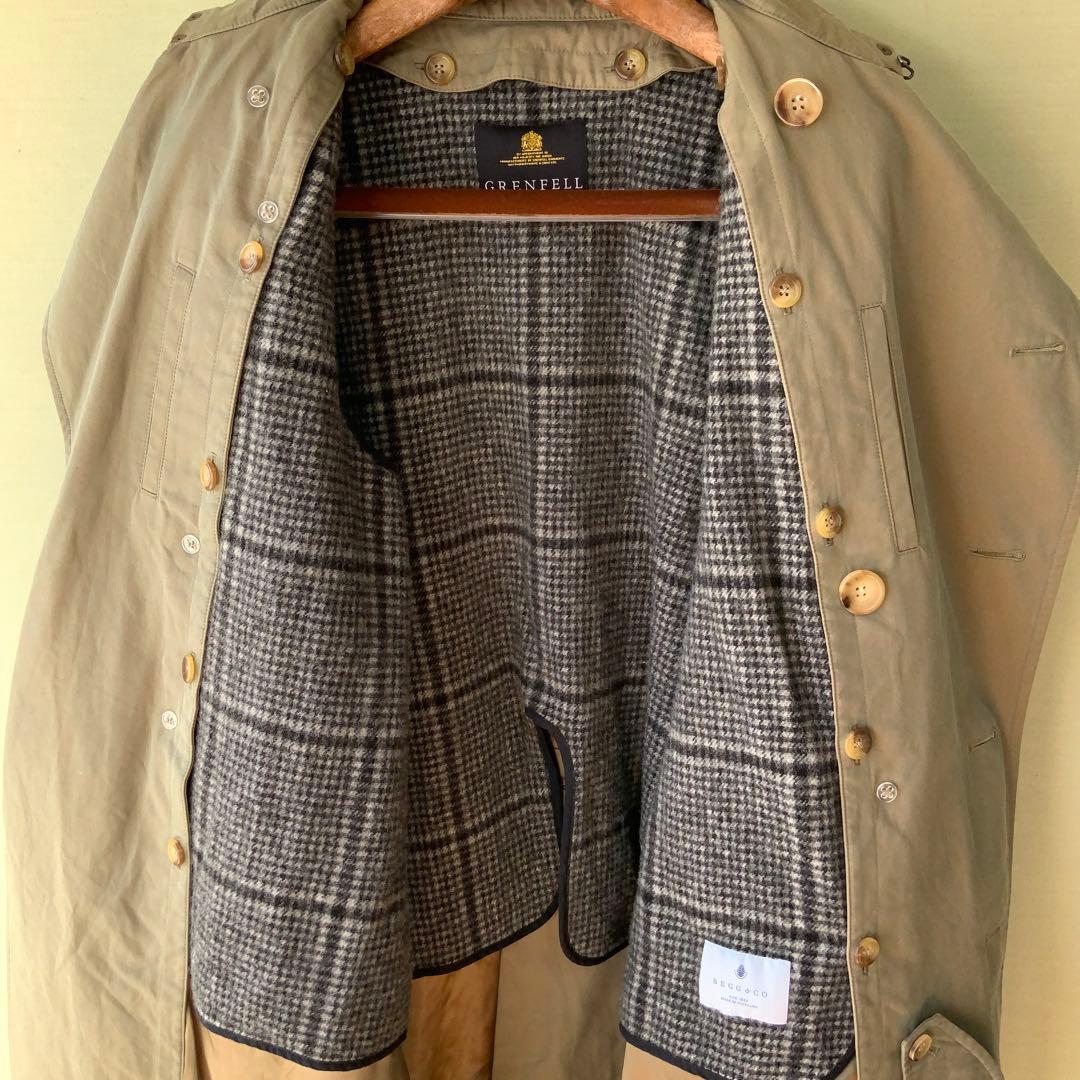 英国製GRENFELL グレンフェル トレンチコート 36 ウールライナー付