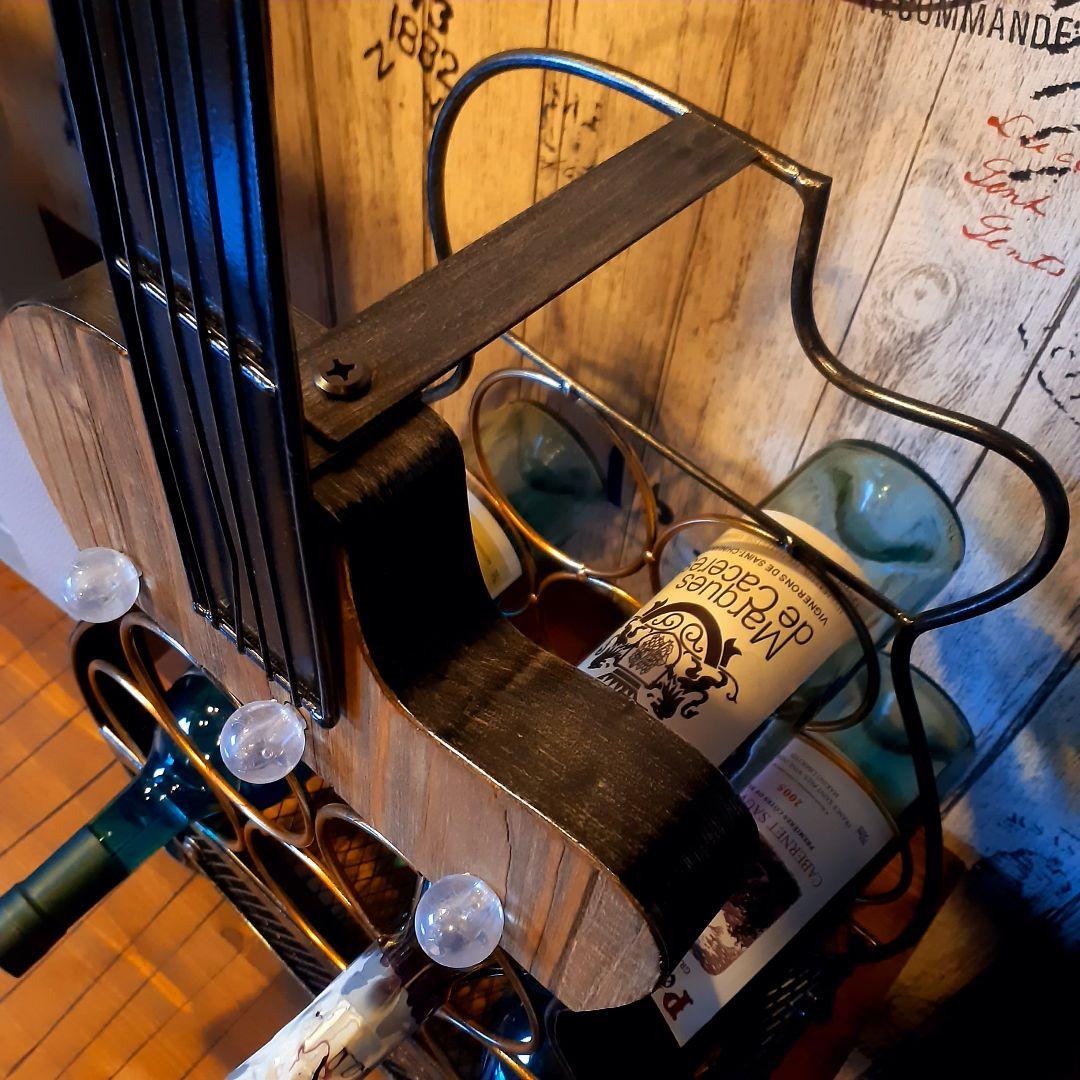 輸入雑貨　『照明付きワインホルダー』　楽器　ギター　ワインスタンド　5本収納可能