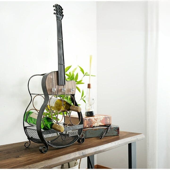 輸入雑貨　『照明付きワインホルダー』　楽器　ギター　ワインスタンド　5本収納可能