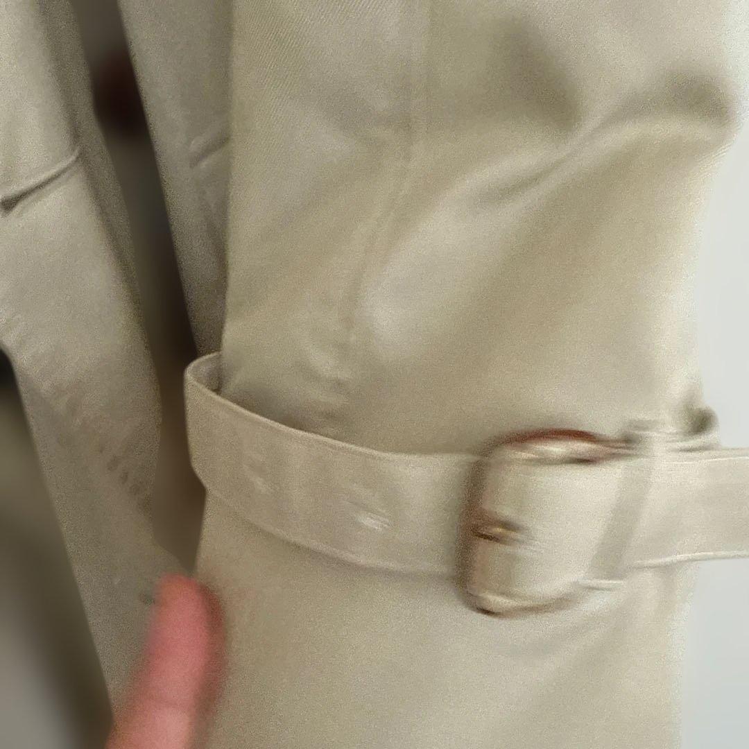 希少　アクアスキュータム　バイカラー襟つきトレンチコート　フェルトライナー