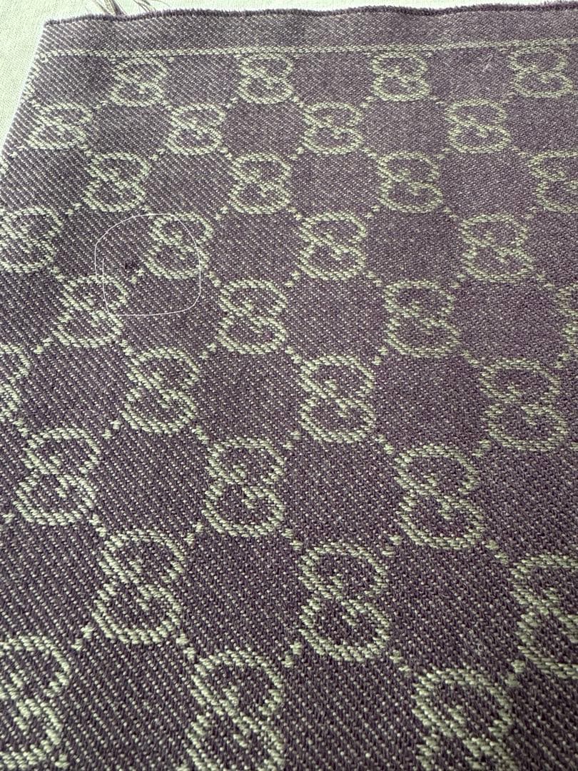 GUCCI グッチ ダークパープル ウール ストール GGパターン マフラー