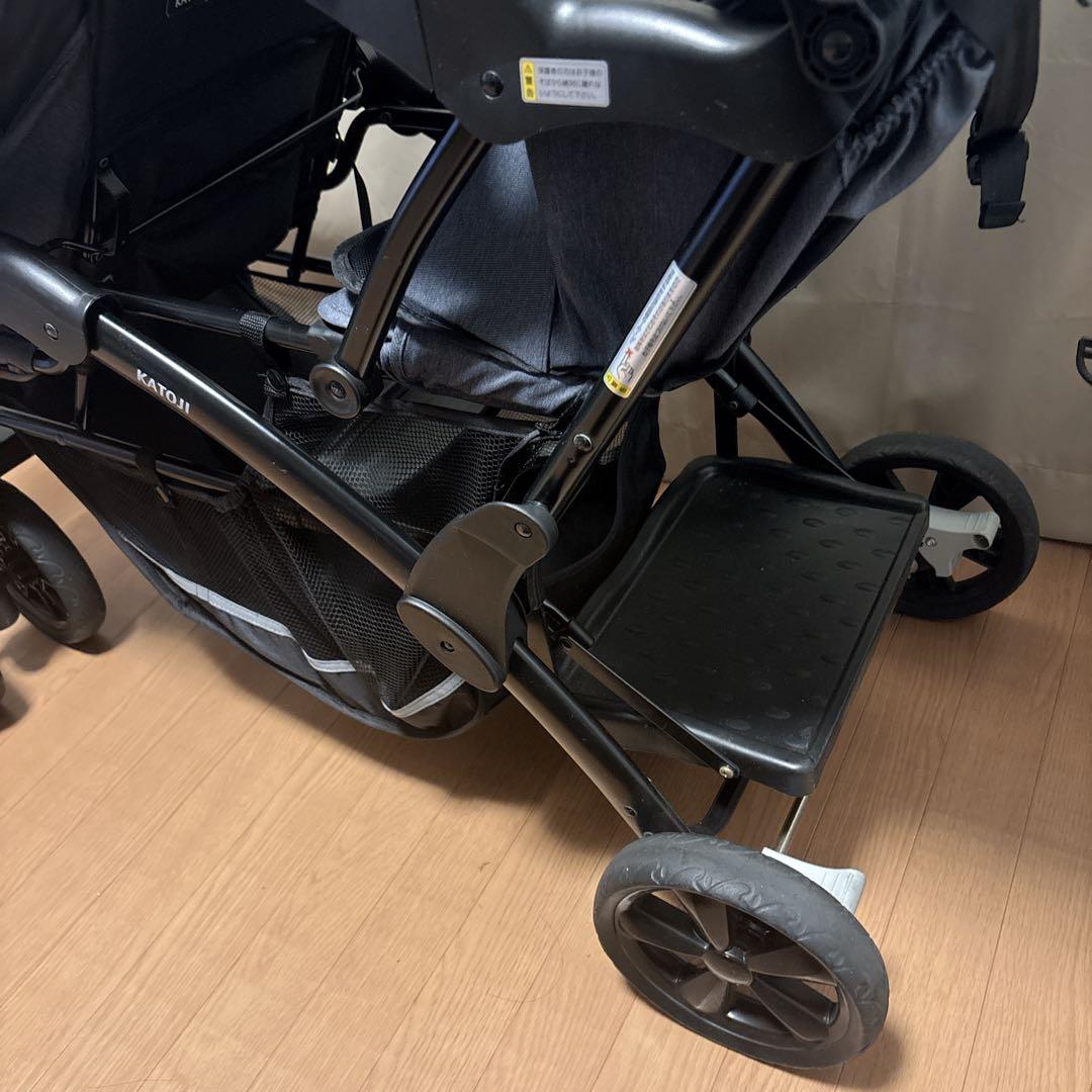 【動作確認済】カトージ 二人でゴーDX デニム 二人乗りベビーカー