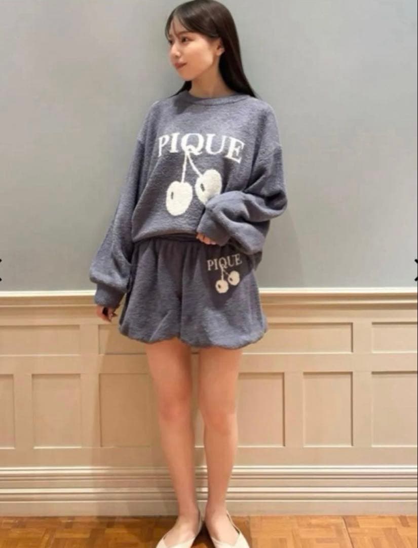 新品未開封＊ベビモコ チェリージャガード プルオーバー + ショートパンツ NV