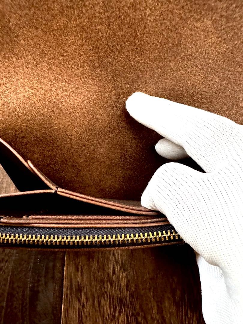 ☆(Horweenクロムエクセル)♯茶芯ブラック　トラッカーウォレット