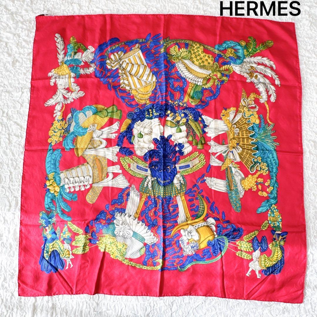 HERMES エルメス カレ90 シルク スカーフ CHAPEAU 脱帽