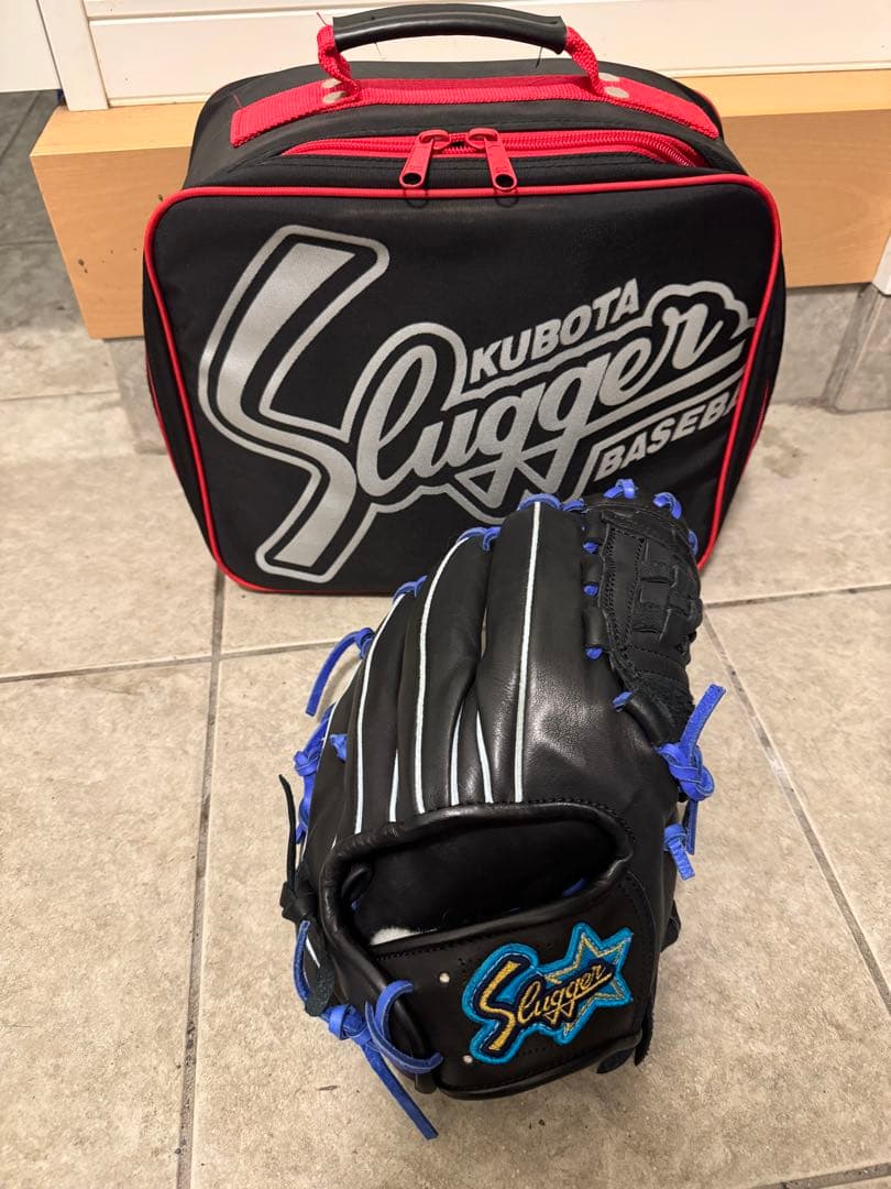 久保田スラッガー軟式グローブ 黒/青