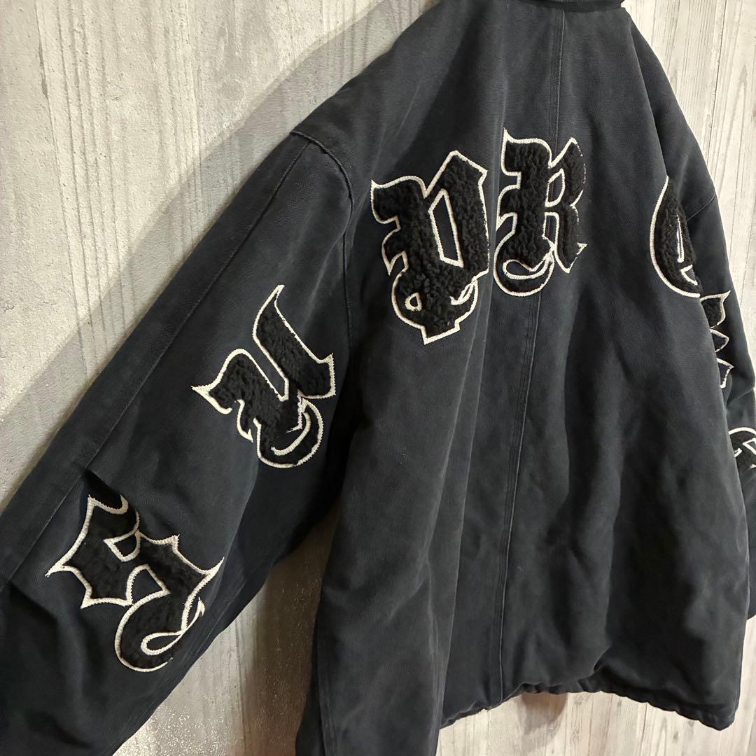 【最高デザイン】シュプリーム　バックロゴ　キャンバスワークジャケット　XL