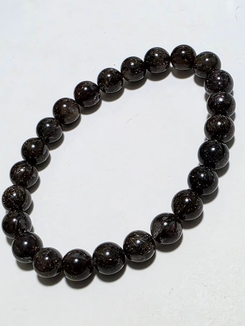 8.3㎜　ブラックルチルクォーツブレスレット
