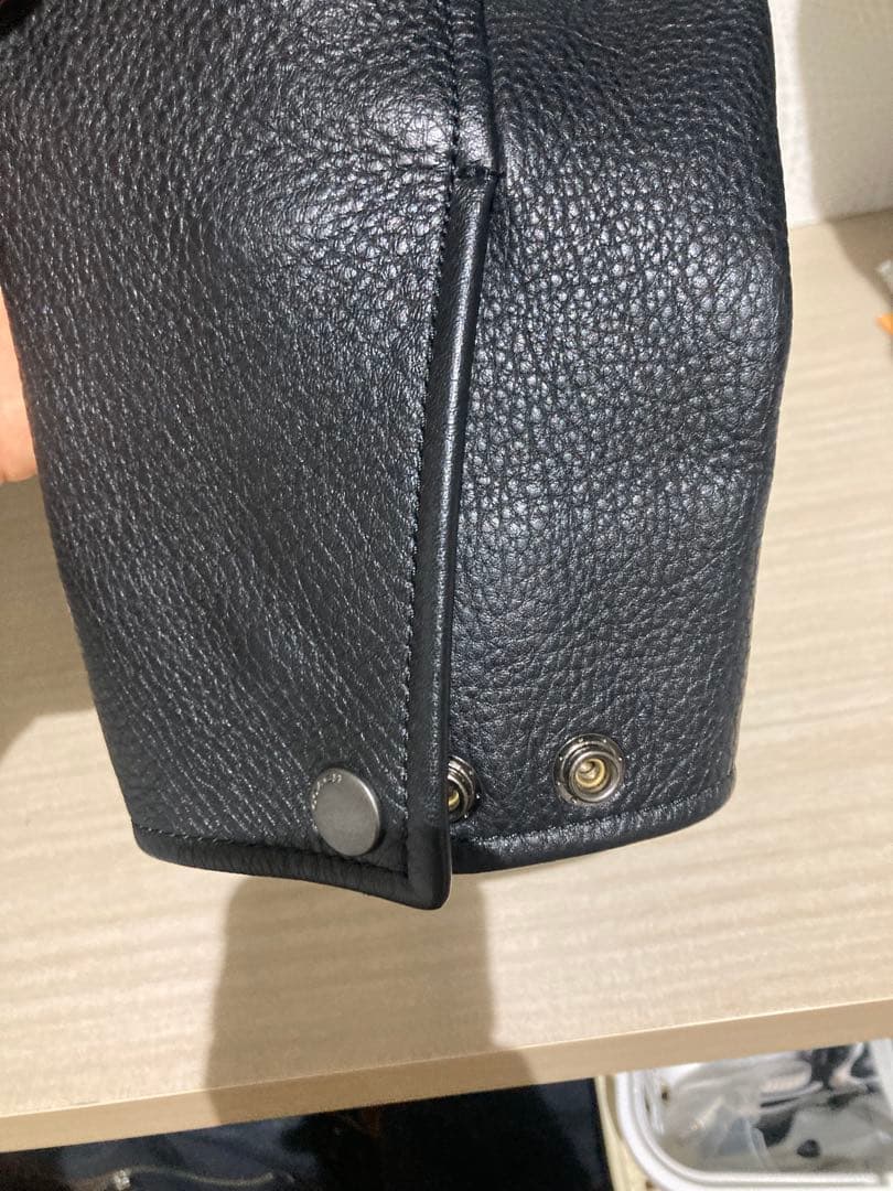 COACH ブラック シングルライダースジャケット M