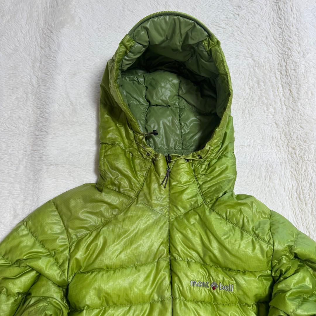 モンベル800FP U.L.ダウンガイドパーカSグリーンドローコードy2k短丈