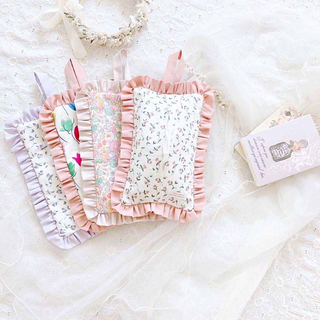 フリルティッシュカバー　ハンドメイド♡₊⁺