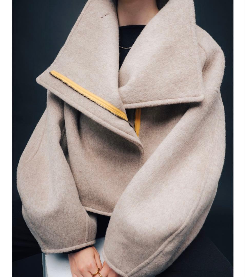 【led.tokyo】ハイネックウールショートコートブルゾン