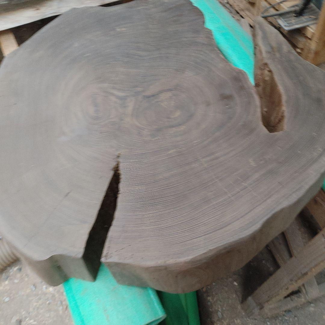 神代欅　ケヤキ　輪切　一枚板　花台　飾り台　銘木　無垢材/自然素材　番号86