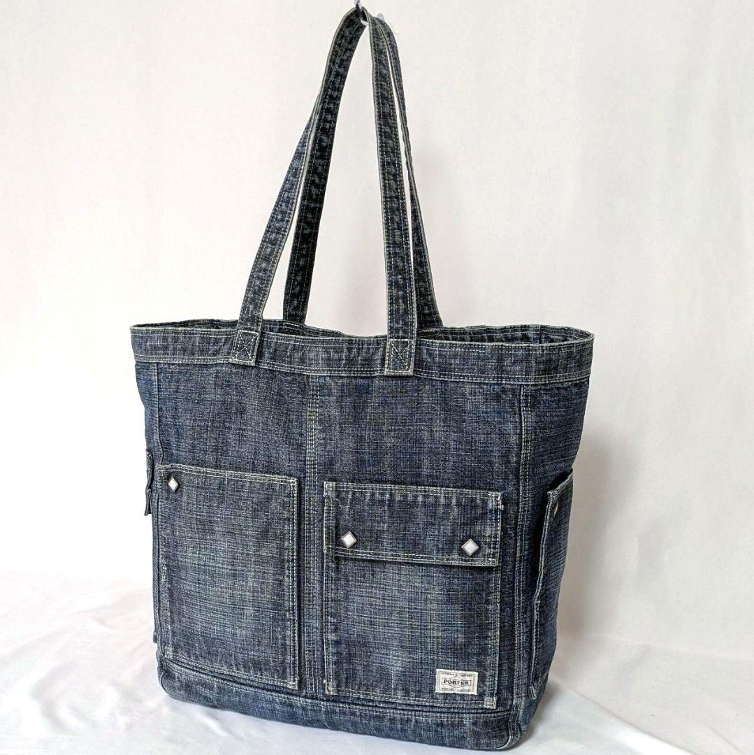 PORTER トートバッグ OUNCE オンス デニム ウエスタン スタッズ