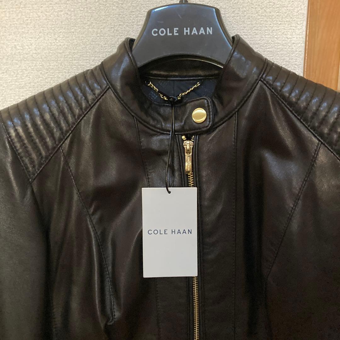 新品未使用　COLE HAAN ブラックレザージャケット　現行品　xs