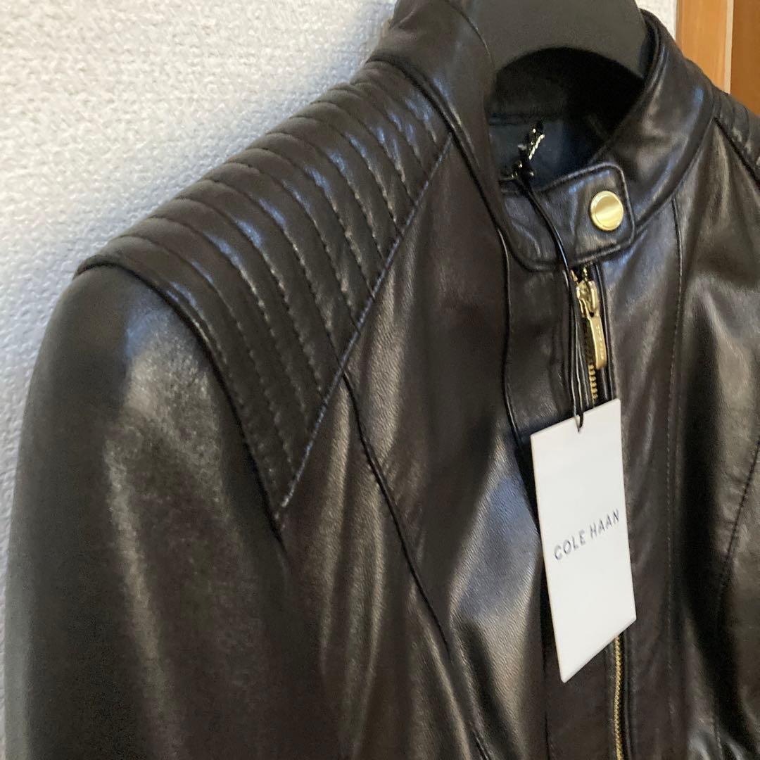 新品未使用　COLE HAAN ブラックレザージャケット　現行品　xs