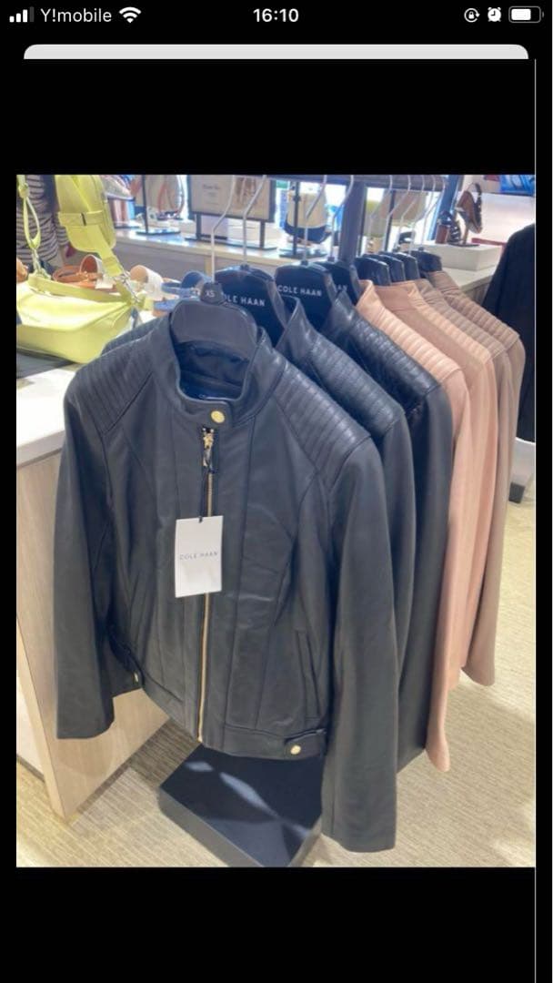 新品未使用　COLE HAAN ブラックレザージャケット　現行品　xs