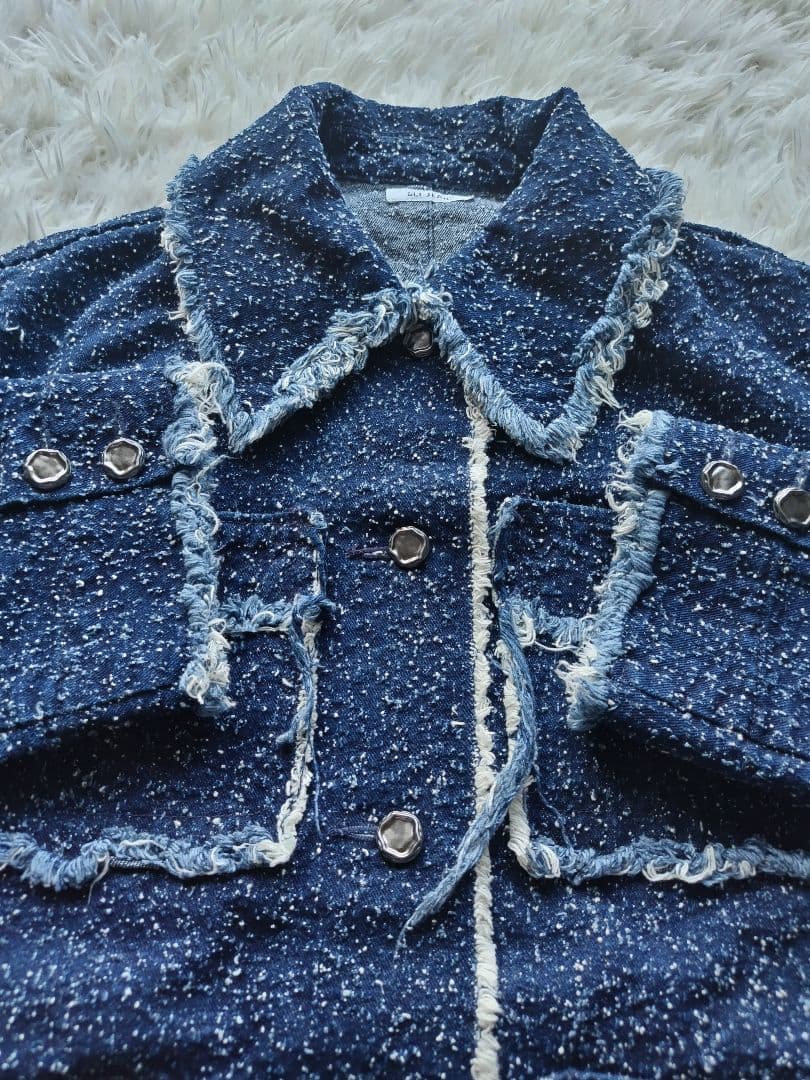 SLY ツイード　ジャケット　デニム　GRAIN TWEED JK-BE