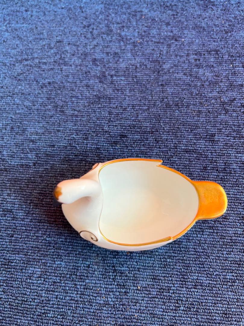 1040 深川製磁　白鳥　小物入れ　金彩