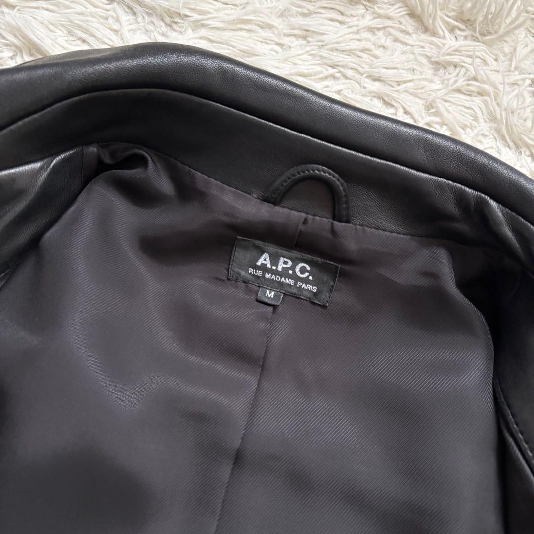 極美品　A.P.C. MOTO ブルゾン　サイズM レザージャケット ブラック