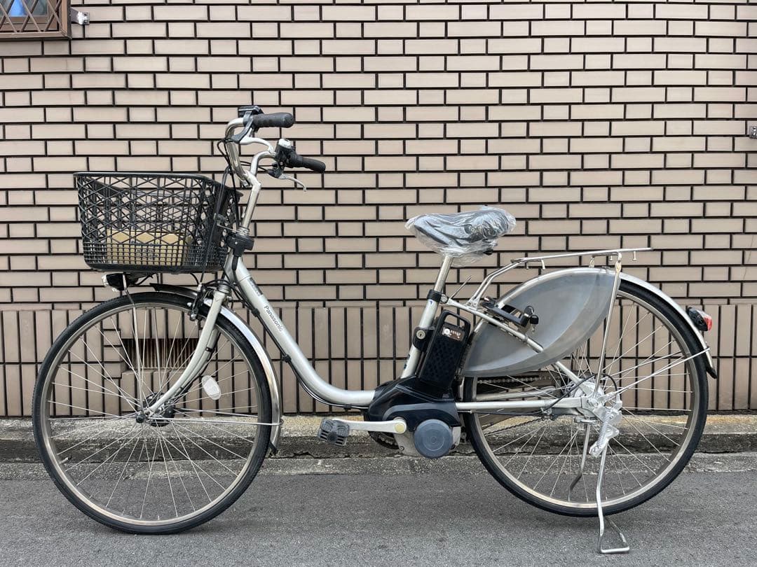 電動アシスト自転車 シルバー 前バスケット付き