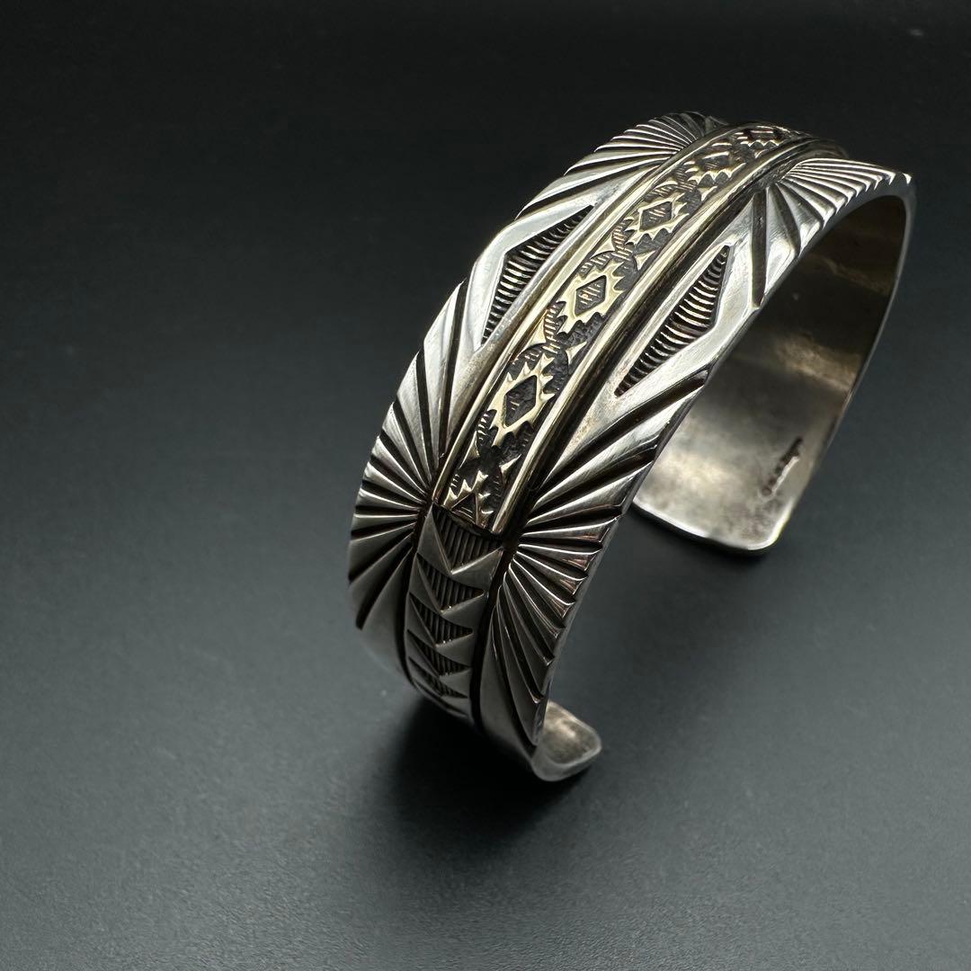 専用　Navajo M.M. ROGERS 14K スタンプワーク バングル